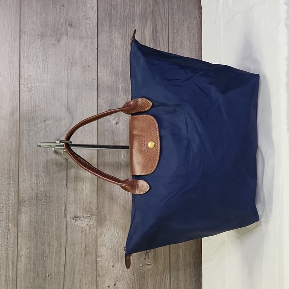 Longchamp Bags Longchamp Lepliage Navy Blue Nylon Leather Top